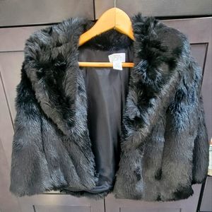 Loft brand Fur shawl in black, size XS